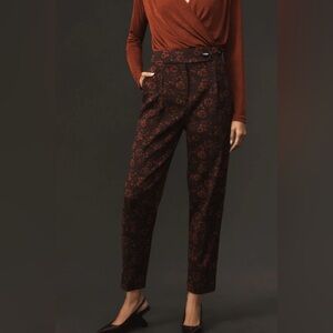 Anthropologie Maeve Jacquard High Rise Trousers  NWT
